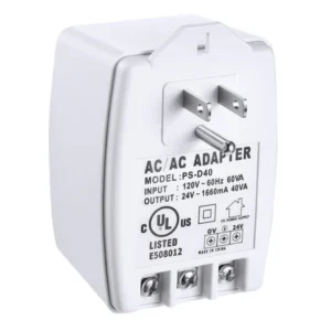 Acegear24VAC, 40 VA AC Transformer Plug in with PTC Fuse Compatible with Ring Nest Doorbell UL Listed