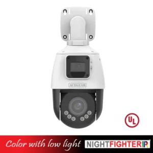 Acegear AGCI4202DL-4X-NF, 2MP Dual Lens 2.8mm and 2.8-12mm PTZ 4X, Night Fighter, Microphone & Speakers,Active Deterrence, WDR, UL Listed.