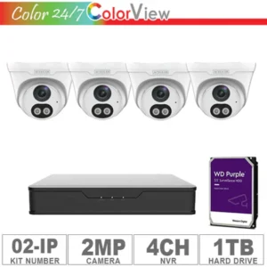 Acegear KIT-02-IP (4 IP Cameras 2MP + 1-WD/1-TB + 1-NVR/4-CH)