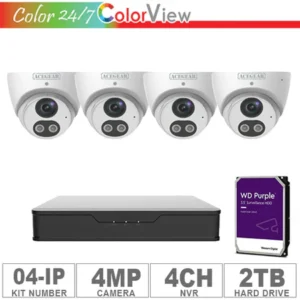 Acegear KIT-04-IP (4 IP Cameras 4MP + 1-WD/2-TB + 1-NVR/4-CH)