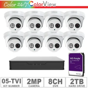 Acegear KIT-05-TVI (8 Cameras TVI 2MP + 1-WD/2-TB + 1-DVR/8-CH)