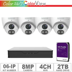 Acegear KIT-06-IP (4 IP Cameras 8MP + 1-WD/2-TB + 1-NVR/4-CH)