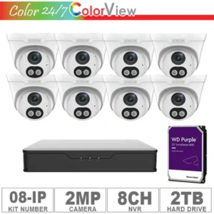 Acegear KIT-08-IP (8 IP Cameras 2MP + 1-WD/2-TB + 1-NVR/8-CH)
