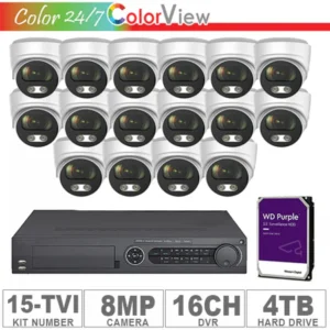 Acegear KIT-15-TVI (16 Cameras TVI 8MP + 1-WD/4-TB + 1-DVR/16-CH)