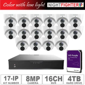 Acegear KIT-17-IP (16 IP Cameras 8MP + 1-WD/4-TB + 1-NVR/16-CH)