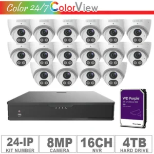 Acegear KIT-24-IP (16 IP Cameras 8MP + 1-WD/4-TB + 1-NVR/16-CH)