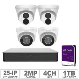 Acegear KIT-25-IP (2 IP Cameras 2MP + 2 IP Motorized Lens 2MP + 1-WD/1-TB + 1-NVR/4-CH)