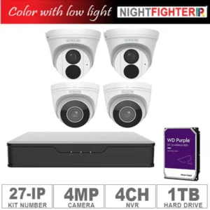 Acegear KIT-27-IP (2 IP Cameras 4MP + 2 IP Motorized Lens 4MP + 1-WD/1-TB + 1-NVR/4-CH)