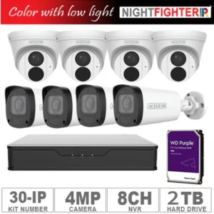 Acegear KIT-30-IP (4 IP Cameras 4MP + 4 IP Motorized Lens 4MP + 1-WD/2-TB + 1-NVR/8-CH)