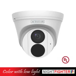 Acegear CI1405A-NF (4MP) Turret, IPC 2.8mm Fixed Lens, Mic, Night Fighter, WDR, UL Listed.