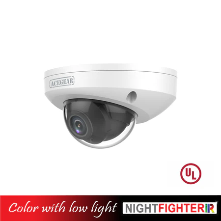 Acegear CI7409A-NF, IP 4MP 2.8mm Fixed Lens, Microphone, 1/3" CMOS, 2688x1520 30fps / DC12V & PoE / IR range: up to 30m(98ft), UL Listed / 0.003 Lux Min. Ilumination / Micro SD Card Slot, UL.
