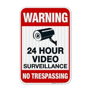 Acegear SIGNCCTV, 10X7 Video Surveillance Sign, No Trespassing Metal Reflective Warning Sign